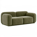 Divano 2 posti 180 x 90 x 75 cm in tessuto verde oliva - stile moderno imbottito