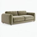 Divano 2 posti 190 x 90 x 82 cm in tessuto verde oliva - braccioli arrotondati