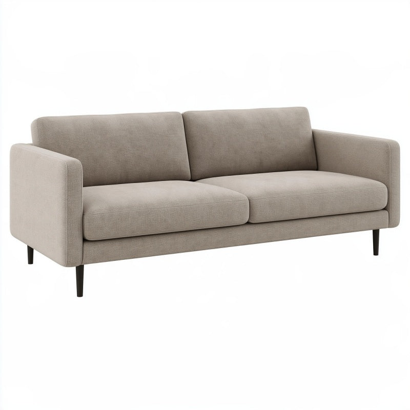 Divano 2 posti 180 cm in tessuto beige con gambe nere stile moderno