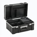 Cassetta portautensili 50 x 35 x 18 cm in plastica nera con divisori - organizzazione strumenti