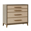 Cassettiera 80x40x90 cm in legno beige con 4 cassetti stile moderno