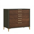 Cassettiera 120 x 45 x 90 cm effetto legno marrone e metallo nero con 6 cassetti stile moderno